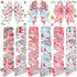 Duraaamo 6 Rolls 30 Yards Total Summer Flamingo Wired Edge Ribbon Party Burlap Ribbon Tropical Ribbon Summer Tropical Ribbons for Crafting Luau Ha...