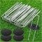 6-Inch Galvanized Landscape Staples, U-Shaped Garden Landscape Pins, Weed Barrier Stakes with Plastic Fixing Caps, for Securing Fences, Outdoor Wi...