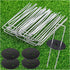 6-Inch Galvanized Landscape Staples, U-Shaped Garden Landscape Pins, Weed Barrier Stakes with Plastic Fixing Caps, for Securing Fences, Outdoor Wi...