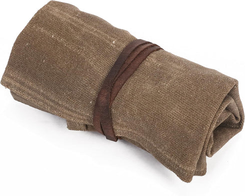 HERSENT Waxed Canvas Watch Roll Handmade Waterproof Multi-Purpose Travel Case Watch Roll-up Organizer Holds 6 Wristwatches Best Gift for Him Her B...