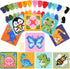 Pllieay 10-in-1 Cross Stitch Beginner Kit for Kids, Embroidery Kit Includes 10pcs Plastic Mesh Canvas with Pattern, 15 Yarns, 5 Weaving Needles, N...
