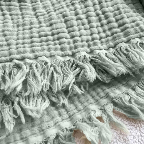 KyraHome 100% Organic Cotton 50"x60" Muslin Blankets for Adults, Couch, Kid, Pre-Washed Plant Dyed Breathable Lightweight Gauze Soft Throw Blanket...