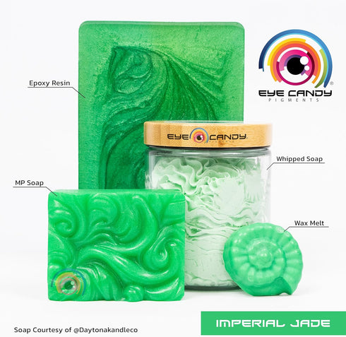 Eye Candy Pigments Premium Green Mica Powder - Imperial Jade (50gr) - for Epoxy, Resin, Soap, Paint, Woodworking, Acrylic Pouring, Bath Bombs, Fis...