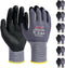 Safety Work Gloves Micro-Foam Nitrile Coated-6 Paris, Seamless Knit Touchscreen Nylon Gloves, with Black Nitrile Grip, for Warehouse, Home Improve...