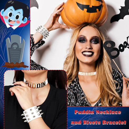 choice of all Quinn Puddin Choker Bracelet Set Halloween Cosplay Accessories for Women Punk Leather Collar Necklace Gothic Jewelry Gifts for Girls...
