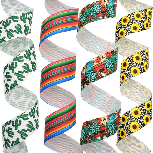 David accessories Leaves Grosgrain Ribbon Tape 1" Wide x 40 Yards Total-8 Rolls 5 Yards for DIY Handmade Hair Bow Headwear Wedding Festival Home P...