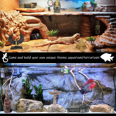 Egyptian Cat Bastet Fish Tank Decorations Aquarium Ancient Egypt Décor Sculpture Figurine Statue Reptile Turtle Lizard Spider Tanks Terrarium Orna...