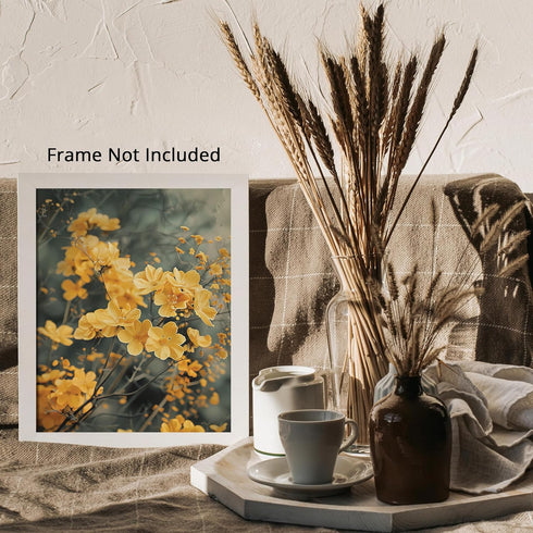 Posterizer 1 pcs-dainty yellow flowers in the wild-Floral & Botanical Art-Abstract & Modern Art-Decor for Home & Office- UNFRAMED Wall Art...