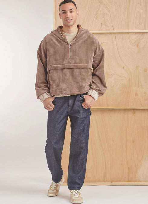 Simplicity Easy Men's Half Zip Hoodie Sewing Pattern Kit, Design Code S9829, Sizes S-M-L-XL-XXL, Multicolor...