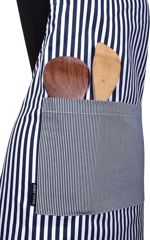 AMOUR INFINI Cotton Aprons for Women with Pockets Adjustable Strap and Waist Ties Washable Printed Aprons for Baking, Cooking, Gardening (27.5 x 3...