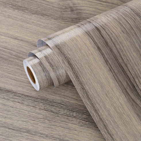 Gray Wood Peel and Stick Wallpaper Wood Grain Contact Paper for Countertops Rustic Wood Wallpaper Peel and Stick Waterproof Self Adhesive Removabl...