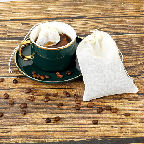 Spice Bags for Cooking Reusable,30PCS Muslin Tea Bags with Drawstring Empty Sachet Bags Cheese Cloth Bags for Spices 4x6 Inch...
