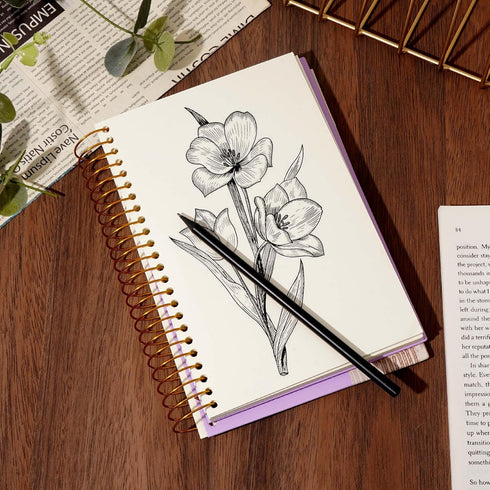 Hardcover Sketchbook for Drawing 120 Sheets 5x7 Spiral Sketch Book for Women Men Kids Adults with 68lb 100gsm Smooth Paper A5 Sketch Pad for Drawi...