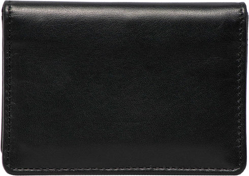 Leather Wallets for Men and Women Small Travel Bifold Card Holder Full Grain Black Nappa Leather...