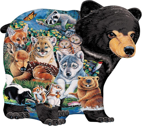 MasterPieces 100 Piece Shaped Jigsaw Puzzle for Kids - Forest Friends - 14"x19"...