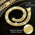 Cuban Link Dog Collar Gold Crystal Dog Necklace Metal Chain Collar with Design Secure Buckle Pet Collar Jewelry Accessories for Small Medium Large...