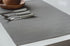 Set of 4 Gray Linnea Rib Vinyl Placemat Wipes Clean Rectangle 13" x19"...
