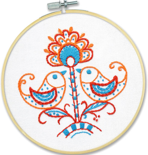 Povitrulya Embroidery Kit for Beginners 'Birds' - Fun Starter Kit for Hand Embroidery...