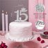 Number 15 Quinceanera Rhinestone Princess Crown Monogram Cake Topper - Sweet 15th Birthday Party (Silver)...
