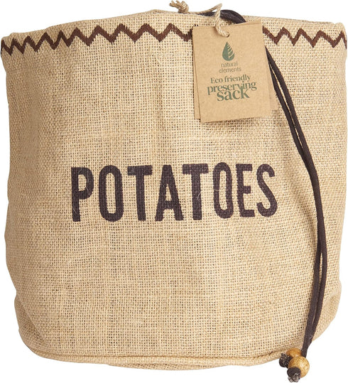 Natural Elements Potato Bag with Blackout Lining, Potato Storage Bag, Hessian, 24 x 24 cm, Brown...