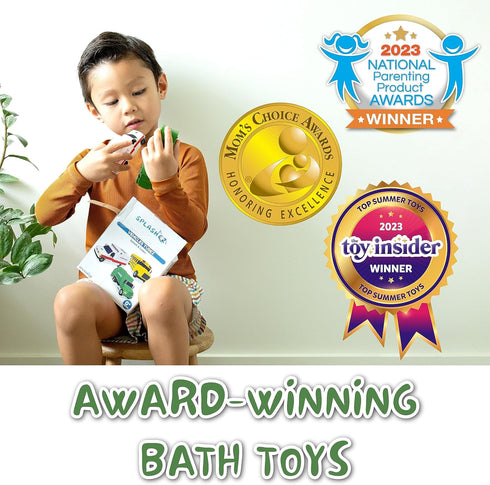 Mold Free Bath Toys for Babies and Toddlers, Car No Hole Bath Toys, Non Squirting Bath Toys no Mold for Tub, Beach, Pool, BPA-Free, Safe, Fun Infa...