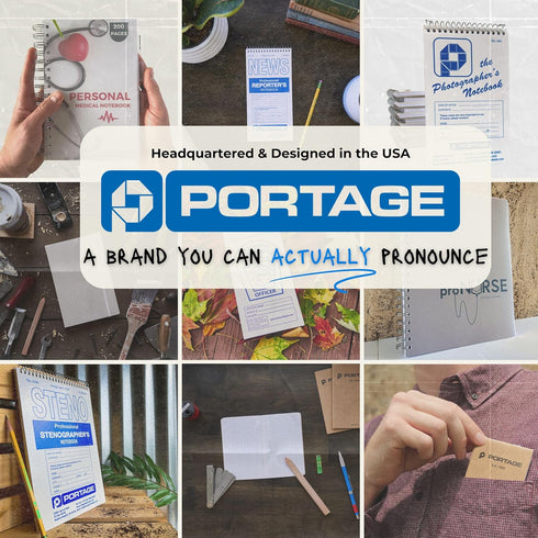 Portage Blank Hardcover Aesthetic Notebook Writing Journal – Bleed-Proof Paper Notepad for Journaling, High GSM, A5 Notebook, Cream Pages - Navy B...