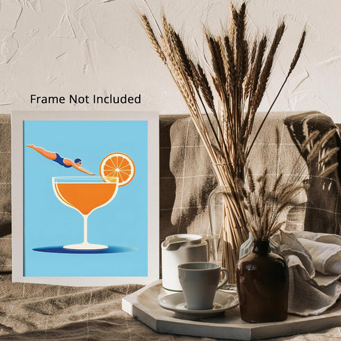 Posterizer 1 pcs-Colorful Cocktail Print-Fun Minimal Poster-Abstract & Modern Art-Retro Art- Art Poster Print for Home, Office, Store, Bar- unfram...