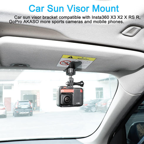 PellKing Car Sun Visor Mount VLOG/Video Holder for iPhone Samsung Cell Phone GoPro Insta360 X4 X3 X2 X RS R AKASO DJI Osmo Action 3 2 Camera and A...