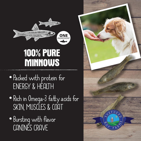 Freeze Dried Dog Treats, Minnows, All Natural Freeze-Dried Dog Treat & Dog Snacks, Made in USA, High in Protein, Essential Nutrition of Raw Dog Fo...