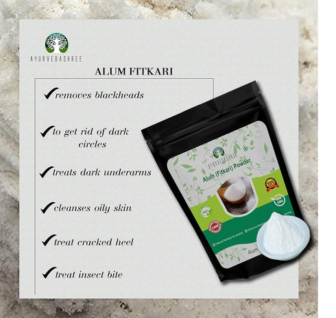 AYURVEDASHREE Alum Powder 200 Gm | Food Grade | Granulated Powdered Alum | Food Preservative Preserving Pickles | phitkari | Fitkari | 100% Only A...