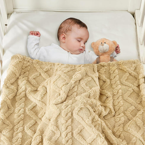 Sherpa Fleece Baby Blanket, Ultra Soft Fluffy Premium Baby Blankets for Boys Girls, Cozy Infant Toddler Newborn Receiving Blankets for Crib Stroll...