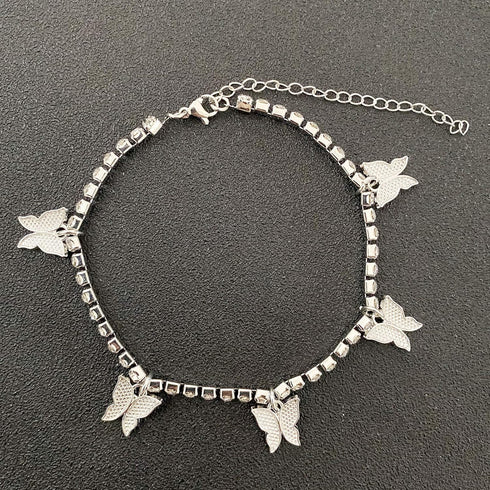 choice of all Butterfly Anklet Bracelet Boho Beach Charms Tennis Anklets Adjustable Summer Foot Chain Jewelry for Womens (Gold butterfly anklet)...