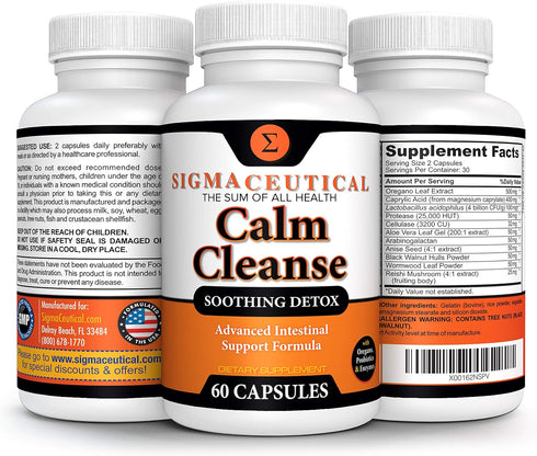 Calm Cleanse Detox Support - Oral Overgrowth Treatment for Adults - Non-GMO Oral Detox Medicine and White Tongue Treatment – Mouth Overgrowth Trea...