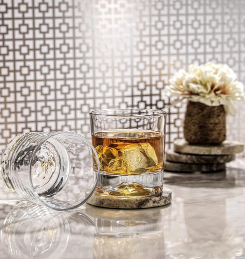 JoyJolt Everyday Whiskey Glasses - 10oz Old Fashioned Glasses, Set 4 Crystal Scotch Glasses, Rocks Glass, Bourbon Glasses, Liquor Glasses, Cocktai...