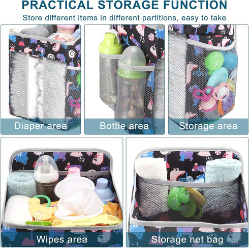 Accmor Hanging Baby Diaper Caddy Organizer, Diaper Stacker, Baby Crib Hanging Classified Storage Bag Organizer for Changing Table, Crib, Playard o...