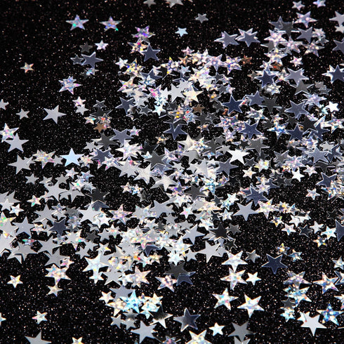 Hestya 60g Star Confetti Glitter Table Confetti Metallic Foil Stars for Party Wedding Festival Decorations(Silver Set,10mm and 6mm)...