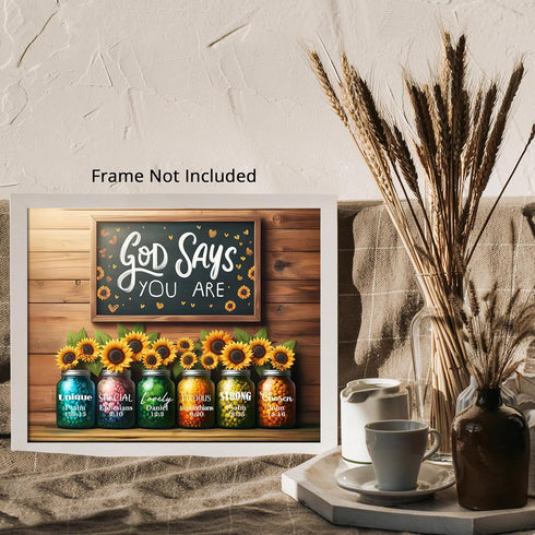 Posterizer 1 pcs-bible verses-God says you are unique-Religious Posters-Motivational & Inspirational Art-Gifts for Christians-Living Room Bedroom ...