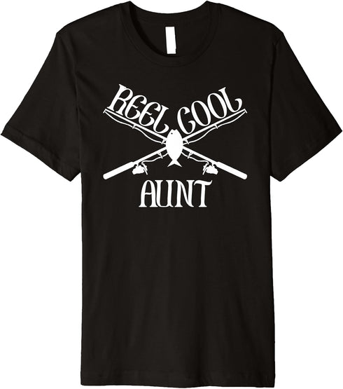 Funny Cool Fishing Aunt Matching Camping Gear Premium T-Shirt...