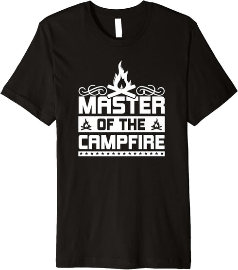 Master Of The Campfire Awesome Camping Gear Accessories Premium T-Shirt...