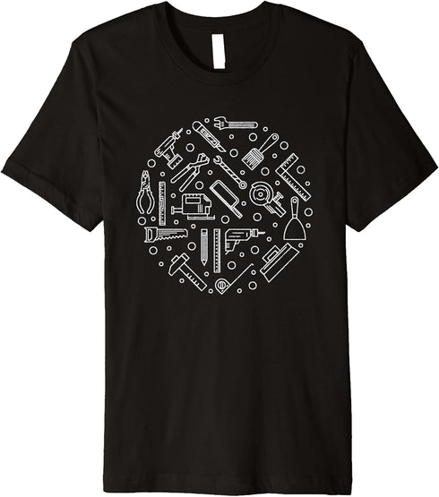 Work and Construction Tools Woodworking Handyman or Builder Premium T-Shirt...