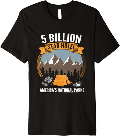 5 Billion Star Camping Gear Must Haves Outdoor Enthusiast Premium T-Shirt...