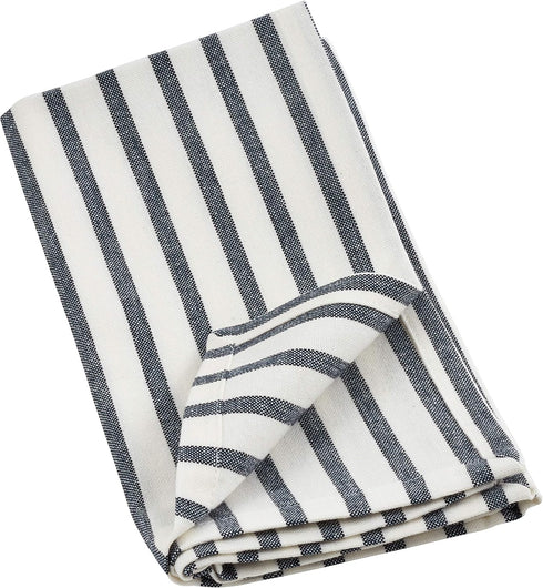 Saro Lifestyle Striped Design Cotton Table Napkin (Set of 4), 20", Navy Blue...