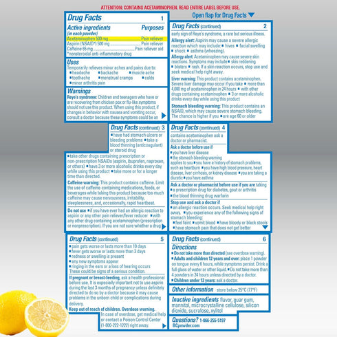 BC MAX Strength Fast Pain Relief Powder, Lemonade Flavor Aspirin 500mg and Acetaminophen 500mg Dissolve Packs, 16 Count...