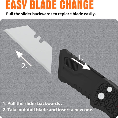 XW Utility Knife Set, Retractable Box Cutter and Folding Utility Knife with Blade Storage Design, Total 20 Blades Included, 4-Pack...