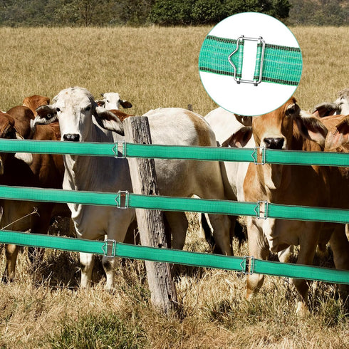 24 Pieces 1.6 Inches Electric Fence Poly Tape Splicer Polytape Buckle Stainless Steel Electric Fence Connectors for Outdoor Electric Fence, Silver...