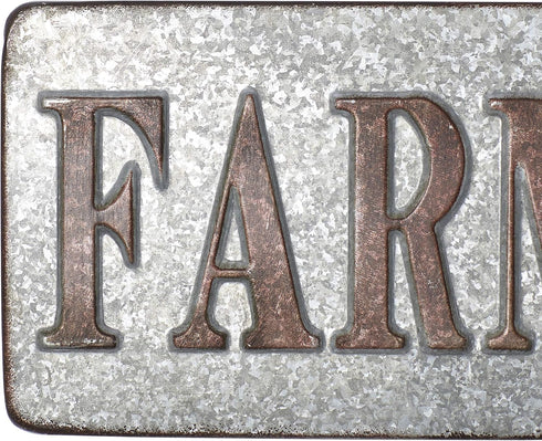 Deco 79 59449 Distressed Iron Farmer's Market Wall Sign, 7" x 36", Brown/Gray...