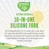 GreenLife Cooking Tools and Utensils, 10-in-1 Silicone Fork to Stir Mix Mash and Scrape, Heat and Stain Resistant, Dishwasher Safe, Soft Pink...