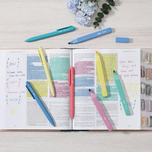 Mr. Pen- Aesthetic Highlighters and Gel Pens, 12 Pack, Pastel Color Bible Highlighters No Bleed, Colorful Ink Gel Pens Fine Point 0.7mm, Highlight...
