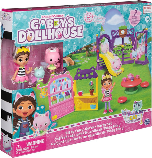 Gabby’s Dollhouse, Kitty Fairy Garden Party, 18-Piece Playset with 3 Toy Figures, Surprise Toys & Dollhouse Accessories, Kids Toys for Girls & Boy...