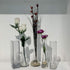 WGV Maria Bud Vase, Width 2", Height 10", Clear Slant Cut Opening Gathering Concaved Glass Floral Container Centerpiece for Wedding Party Event Ho...
